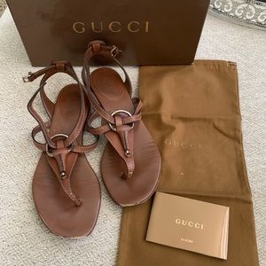 GUCCI Horsebit Leather Sandals